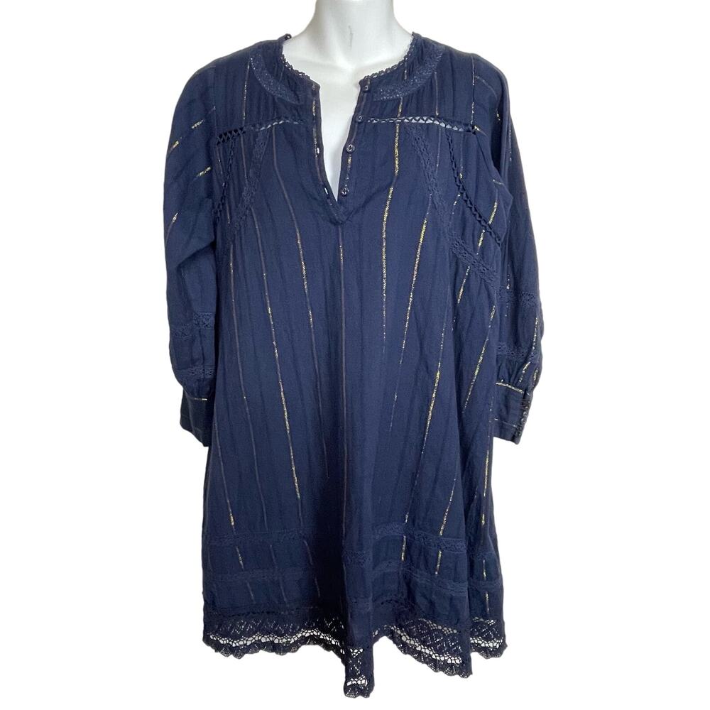 DRA Los Angeles Blue Gold Striped Sheath Mini‎ Dress XS – Lagom Lagenlook